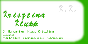 krisztina klupp business card